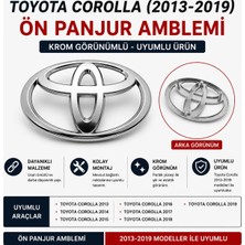 İTHAL Toyota Corolla Uyumlu Ön Panjur Amblemi 2013-2019 Krom Görünümlü
