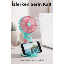İnovaxis Standlı Mini El Fanı - Şarjlı, 3 Kademeli, Sessiz, Taşınabilir Masaüstü Vantilatör