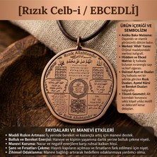 Zib Grips Antik Bakır Rızık ve Bereket Kolyesi - Ayetel Kürsi ve Ebced Matrisli Tılsımlı Madalyon