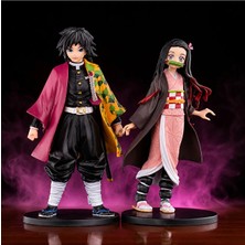 Dek Demon Slayer Giyu Tomioka & Nezuko Kamado 2'li Anime Figür Seti Koleksiyonluk 15 cm