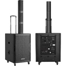 Shile Sl-7 2 El Mikrofonlu Kumandalı Usb+Sd+Bluetooth Seyyar Profesyonel Taşınabilir Sütun Tipi Ses Sistemi