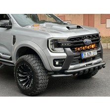 Tuning Vadisi Ford Ranger T9 Kaput Üstü Ledli Scoop 3 Parça 2023 2024 2025 2026 Uyumlu Skoop