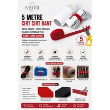 Mersi Shop 5 Metre Cırt Cırt Kablo Düzenleyici Bant Kesilebilir Çok Amaçlı Sabitleme Bandı