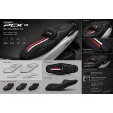 Honda  Pcx 125 Comfort Sele Fr Model Koltuk (2018-26) Beyaz Çizgili