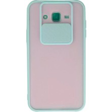 Luord-Store Galaxy J7 Kılıf Palm Buzlu Kamera Sürgülü Silikon - Turkuaz