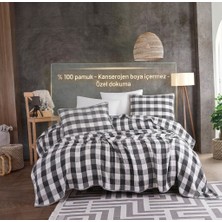 Livoras Home Müslin Pamuklu Yastıklı Yatak Örtüsü 240 x 260CM Antrasit