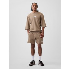 Gap Erkek Kahverengi Relaxed Gap Logo Fransız Havlu Kumaş Şort