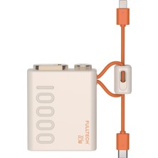 Bontec Powerbank, 10.000 Mah Powerbank, Dijital Gösterge ve Dahili Kablolu, 1x Lightning, 1x Type-C,  22.5W Pd Hızlı Şarj, Mini Powerbank