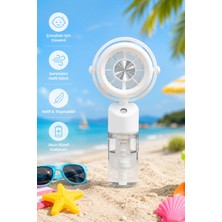 Blackbird Game Center Glr K09 Beyaz Şarjlı Sulu Mini Vantilatör 3 Kademeli Taşınabilir El Fanı, Nemlendiricili Buharlı Fan