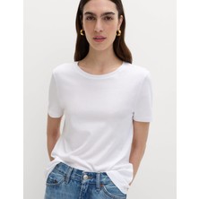 Marks & Spencer Saf Pamuklu Yuvarlak Yaka T-Shirt