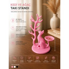 NovaPrint Kedi Figürlü Dekoratif Takı Standı ve Organizer – 15 cm Kolye, Yüzük, Küpe ve Bileklik Düzenleyici