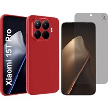Coolacs Xiaomi Mi 15T Pro Uyumlu Premium Telefon Kılıfı ve Hayalet Privacy Tam Kaplayan Cam Ekran Koruyucu
