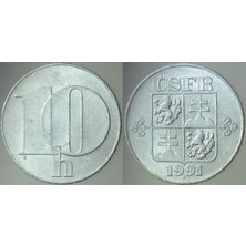 Banknoting Çekoslovakya 1o Haleru 1991.