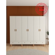 T&B Bohem 6 Kapaklı Çekmeceli Gardırop - Tamamı Mdf