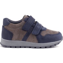 Ortopedikal Rakerplus 3750-LGR % 100 Deri Cırtlı Lacivert Gri Sneaker Çocuk Spor Ayakkabı