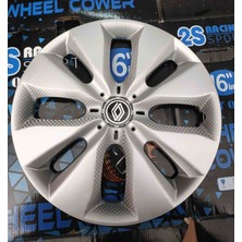 Yk 15 Inç Renault Clio / Symbol / Megane / Fluence / Taliant Uyumlu Jant Kapağı 4'lü Takım Amblem Hediyeli