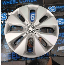 Yk 15 Inç Skoda Rapid / Favorit / Octavia / Fabia Uyumlu Jant Kapağı 4'lü Takım Amblem Hediyeli
