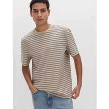 Marks & Spencer Relaxed Fit Pamuk Karışımlı Çizgili T-Shirt