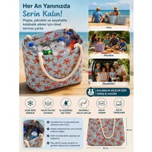 Yiwu Famıly Towel Büyük Hacimli Termos Çanta | Piknik, Plaj ve Seyahat Için Uzun Süre Soğuk-Sıcak Koruma 45 x 34