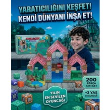 Aytel Minecraft Tarzı Manyetik Bloklar - 200 Parça Büyük Boy Eğitici Oyuncak Seti 3+ Yaş Çocuklar Için