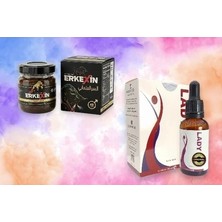Orjinal Erkexin Ballı Bitkisel Karışımlı Macun 43 Gram + Lady Era 30 ml Bayan Vücut Geliştirme Takviye ve Enerji Takviyesi Damla