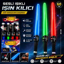 Trust Store Sesli Işıklı Işın Kılıcı 60 cm Renkli LED Efektli Uzay Savaşçı Kılıcı Eğlenceli Oyuncak Kılıç
