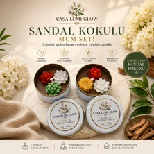 Tişört Kodu Casa Lumi Glow Sandal Kokulu Dekoratif Mum Seti – 2'li El Yapımı Mum Koleksiyonu
