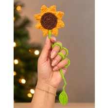 Huggy Craft Amigurumi El Yapımı Ayçiçeği Kitap Ayracı (Yüksek Kaliteli Malzeme, Detaylı Ince Işçilik)