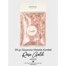 Partince 20 gr Metalik Düzensiz Form Rose Gold Renk Parti Süsleme Konfetisi