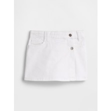 Gap Kız Çocuk Beyaz Denim Şort Etek