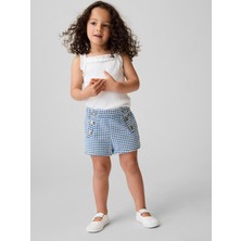 Gap Kız Bebek Mavi Sailor Gingham Denim Pull-On Şort