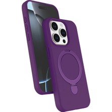 Eco Port Apple Iphone 14 Pro Max Regal Magsafe Standlı Kapak - Derin Mor