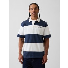 Gap Erkek Lacivert Relaxed Gap Logo Rugby Polo T-Shirt