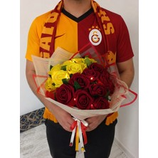 Ceku Home Tasarım Babalar Gününe Özel Galatasaray Taraftar Işıklı Çiçek Buketi