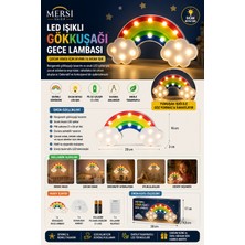 Mersi Shop LED Işıklı Gökkuşağı Gece Lambası | Dekoratif Duvara Asılabilir Çocuk Odası Lambası
