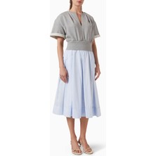 3.1 Phillip Lim French Terry Combo Pileli Tasarım Kadın Elbise