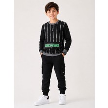 Stsahra  Erkek Çocuk Siyah Sweatshirt
