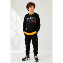 Stsahra  Erkek Çocuk Siyah Sweatshirt