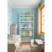 Doğa %100 MDF 4 Raflı 120 X 69 *X 10 Cm Genel Kullanım Amaçlı Kitaplık Baharatlık Kahve Köşesi Raf Stand