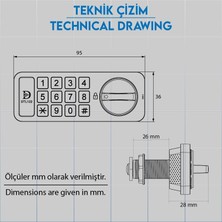 Vuralsin38 Elektronik Dolap Kilidi – Dijital Şifreli Tuş Takımı, Type-C Şarjlı, Anahtarsız Akıllı Güvenlik, Ofis, Ev ve Çekmeceler Için
