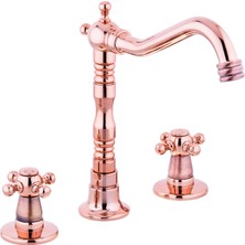 LPD Ankastre 3 Deli̇kli̇ Koç Kuğu Lavabo Bataryası (%100 Pi̇ri̇nç , Lüx)