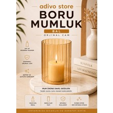 Adivo Store Bal Renk Boru Mumluk ve Yedek Avize Camı 15 cm x 10 cm Orijinal Cam