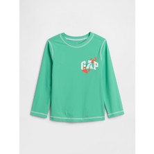 Gap Erkek Bebek Açık Yeşil Americana Grafik Baskılı Rash Guard Mayo