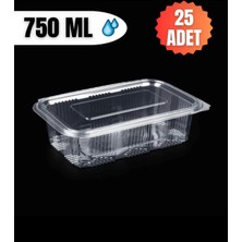 MGZ Plastik Kapaklı Kullan At Saklama Kabı Sızdırmaz Kap 750 ml 25 Adet