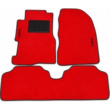 EP Garaj Otomotiv Honda Cıvıc Vtec 2001-2006 Model Uyumlu Kırmızı Kalın Tip Halı Paspas Takımı – 3 Parça