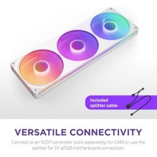 Vuralsin38 Nzxt F360 Rgb Core – 360 mm Tekli Çerçeve Fan Ünitesi 3 x 120 mm Rgb Fanlı – Devir Sayısı ve Aydınlatma Kontrolü – Yüksek Statik Basınç ve Hava Akımı – Fan Başına 8 Argb LED – Beyaz