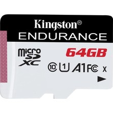 Vuralsin38 -Endurance 64GB Microsd Hafıza Kartı SDCE/64GB 95MB/S - 30MB/S Kadar Okuma Yazma Kameralar, Araç Kameraları Için