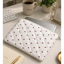 Nartella Love Heart Tablet Çantası 10-11 İnç İpad Samsung Xiaomi Uyumlu Kapitone Tablet Kılıfı Yıkanabilir Koruyucu Kılıf