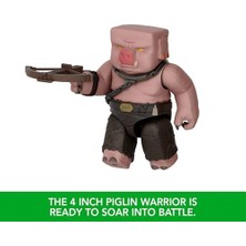 Vuralsin38 Mattel Minecraft Filmden Ilham Alan Aksiyon Figürü Seti, Işıklar, Sesler ve Ateş Topu Fırlatma Özelliğiyle Balon Figürü, Fırlatıcı ve Disk, Piglin Savaşçısı, JFB69