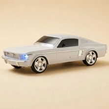 Dexxony 1967 Beyaz Ford Mustang Nostaljik Klasik Araba Tasarımlı Bluetooth Hoparlör Fm Radyolu Işıklı Ses Bombası